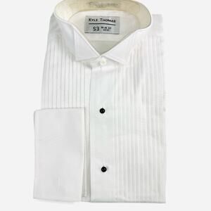 NWT Tuxedo Formal Attire Button Up White Dress Shirt Long Slv, S3 14-14.5 32/33
